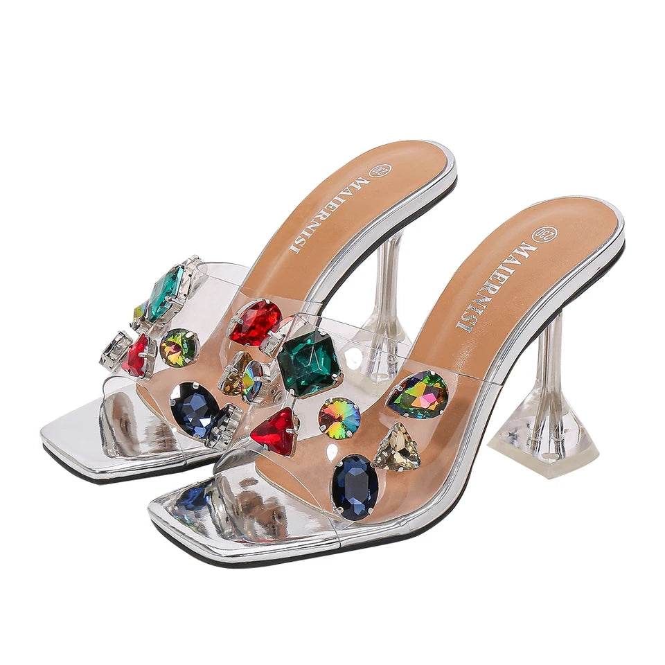 TRANSPAERNT STONES HEELS