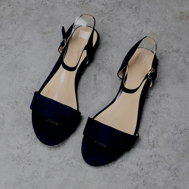 Suede leather flat sandal