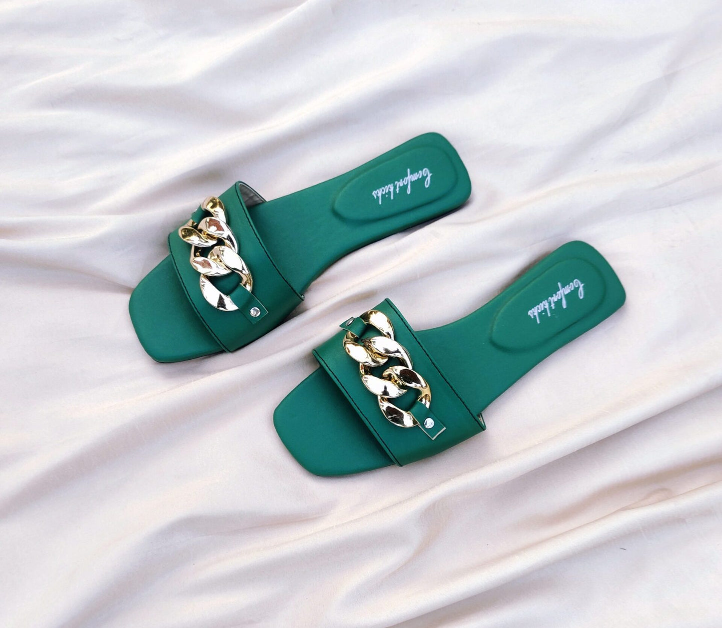 slide with golden chain
