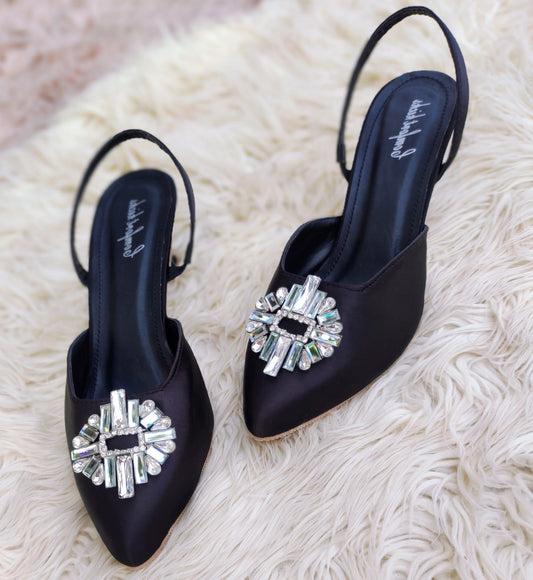 BLACK NUDE DIAMOND HEEL