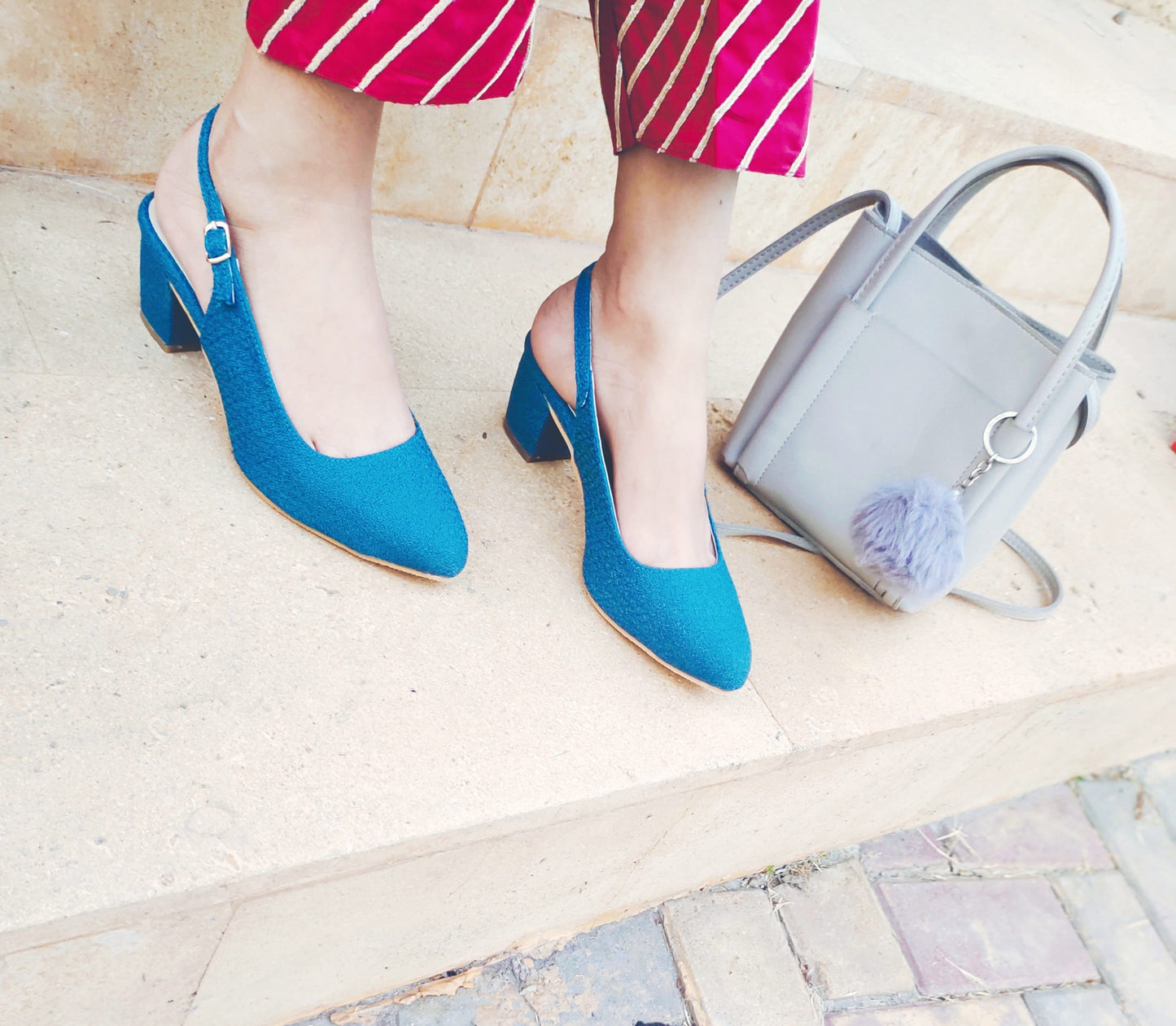 Slingback block heel