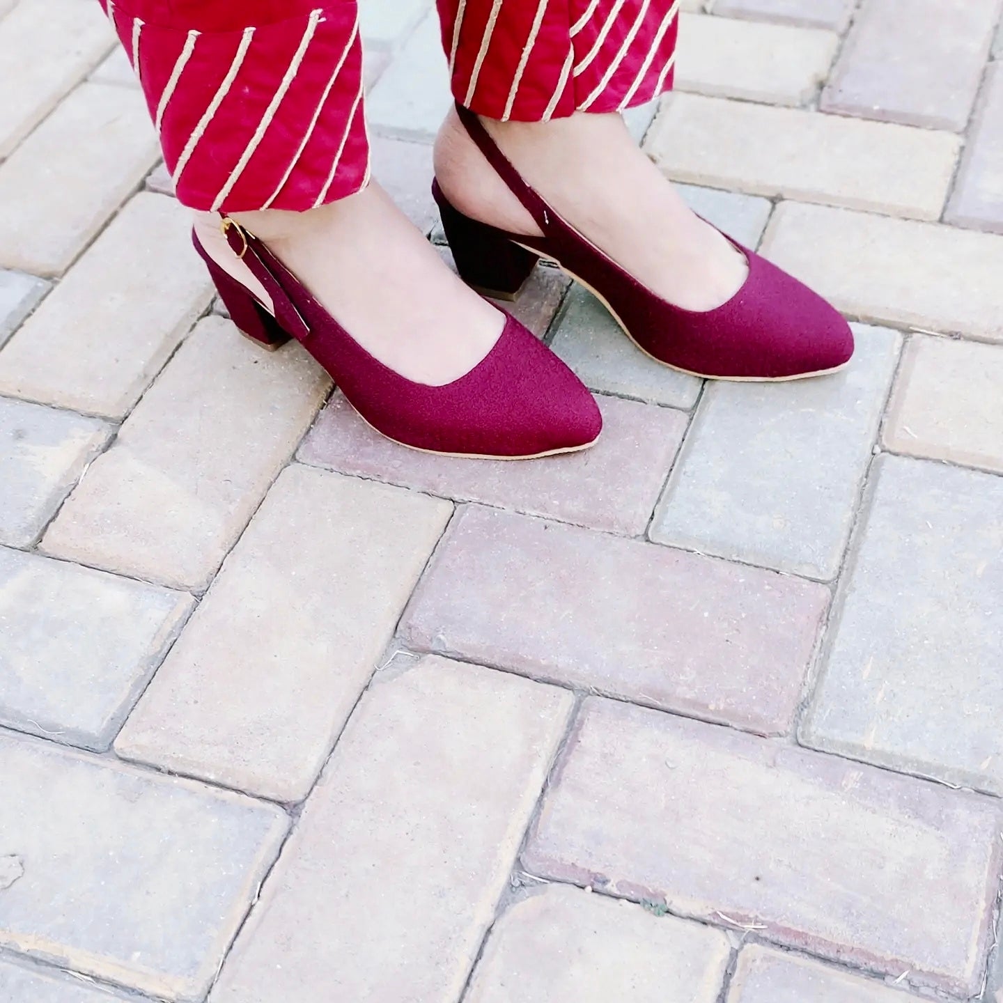 Slingback block heel