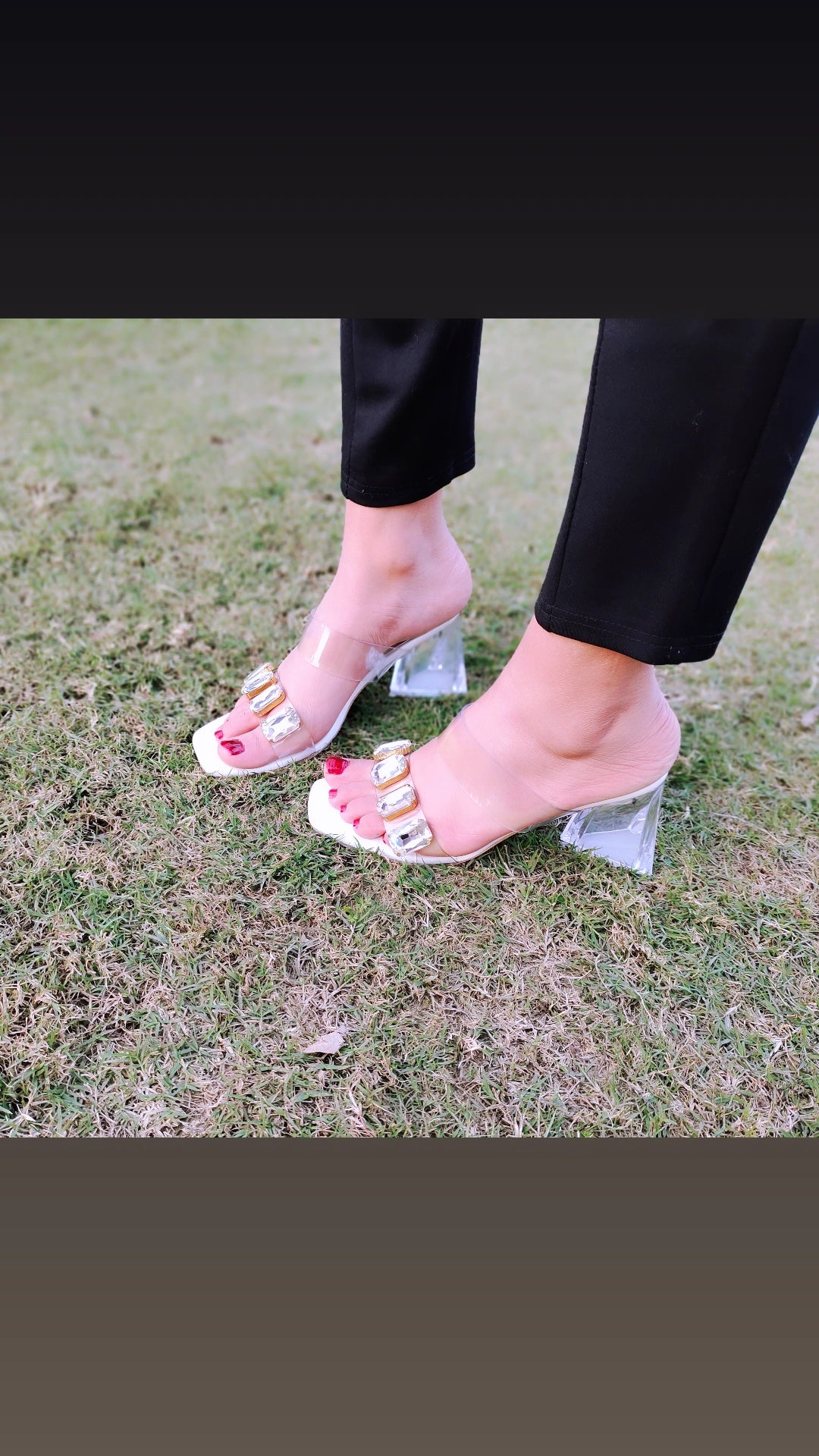 Stones transparent heels