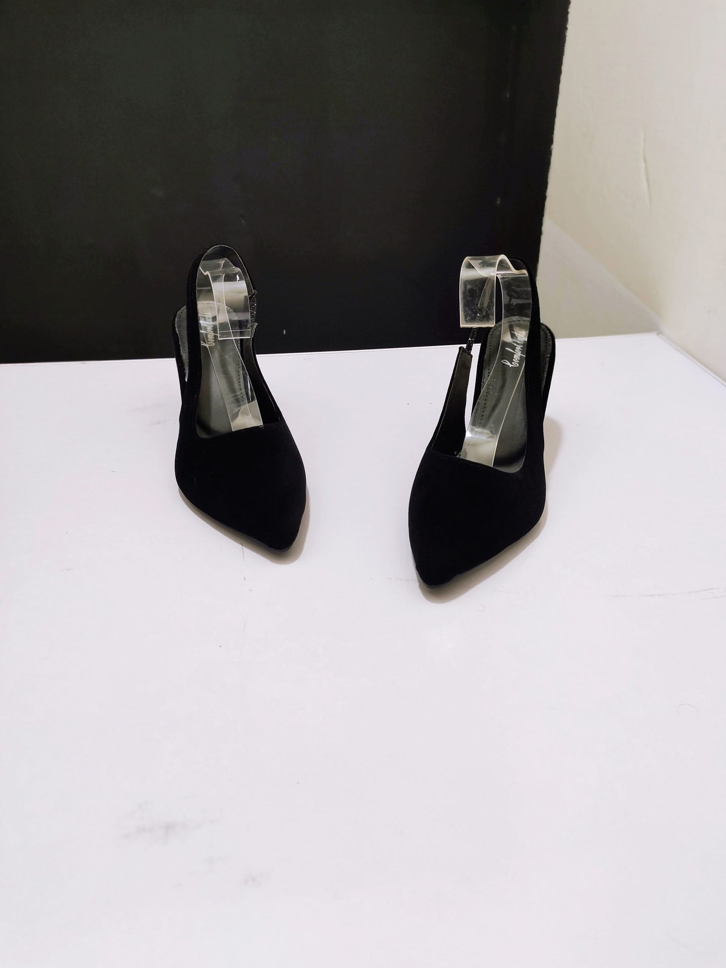 BLOCK HEEL POINTED TOE SLINBACK