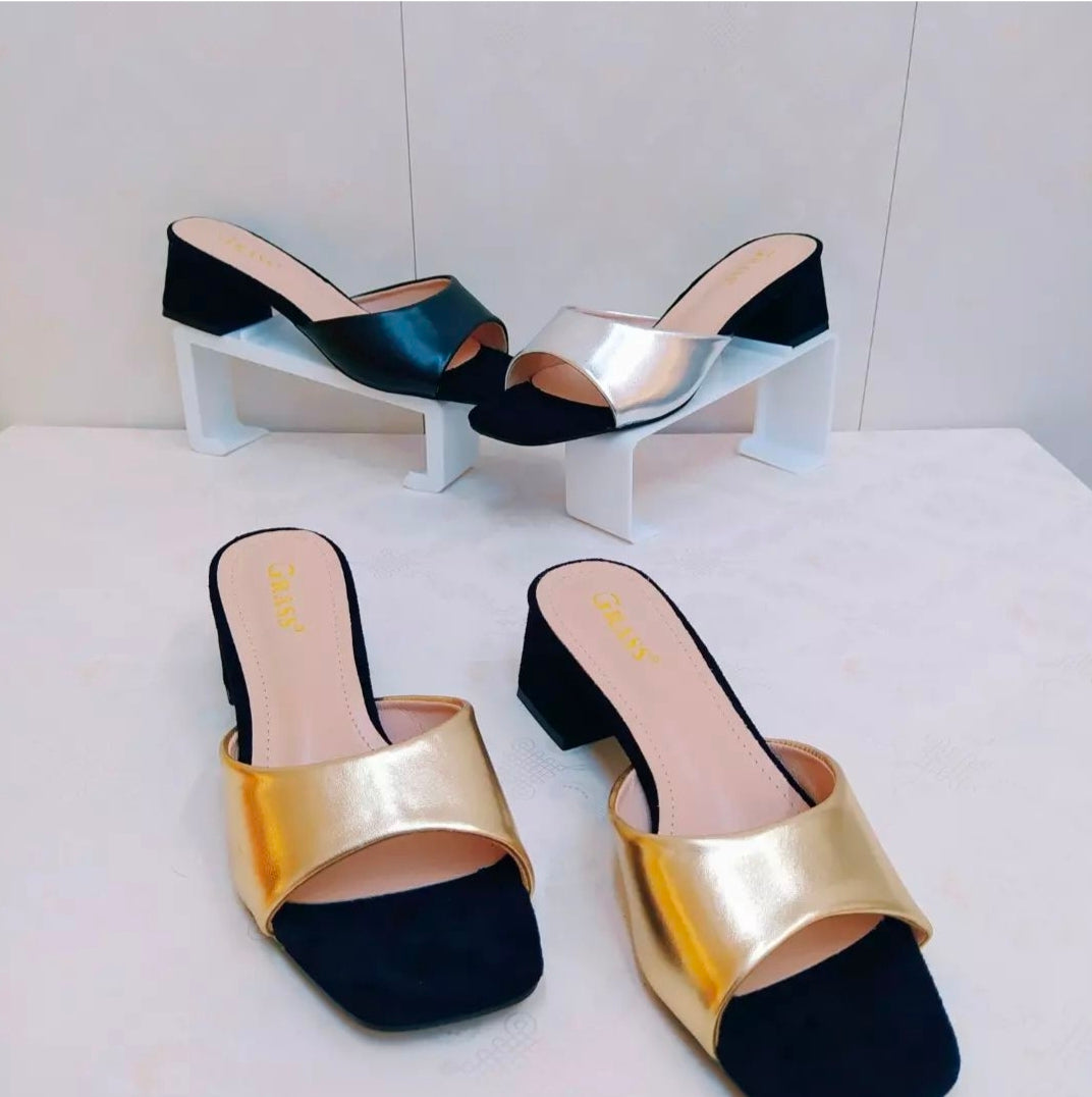 Shinny paten heel