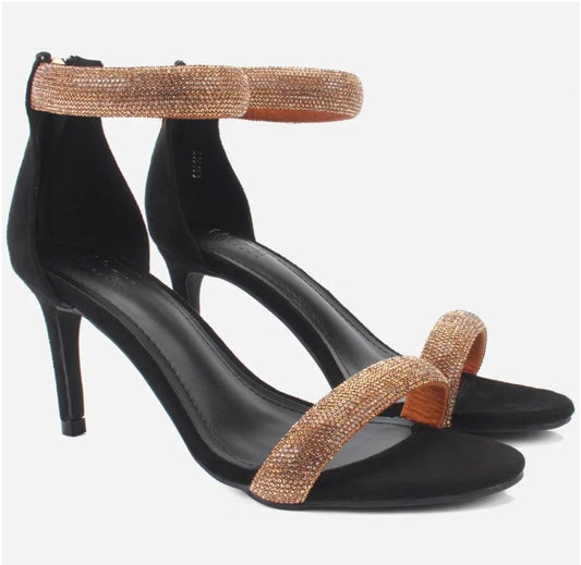 JIA rhinestones evening sandals