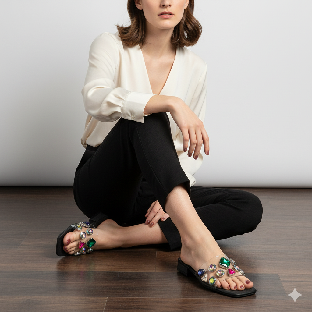 Multi Stone slippers