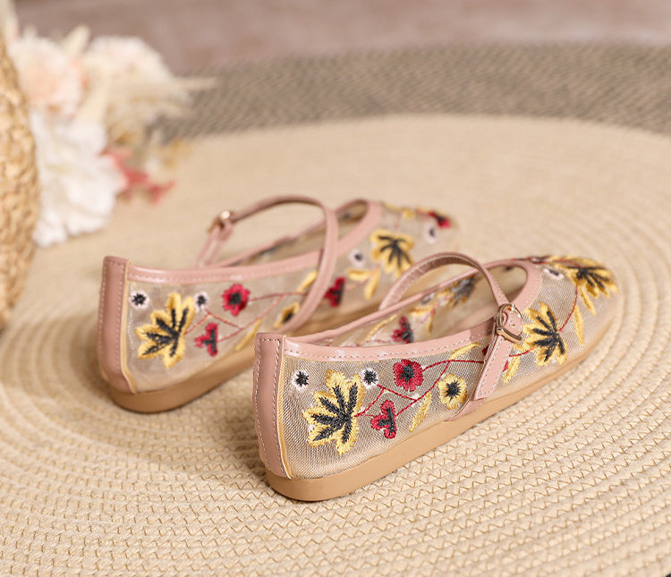 Embroidery floral pumps