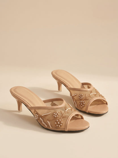 Beads Mesh Heel