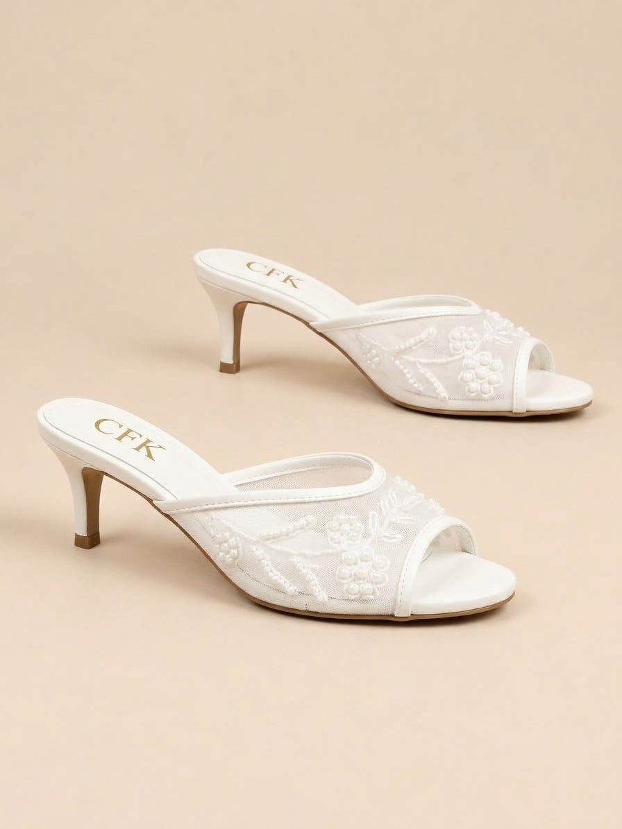 Beads Mesh Heel