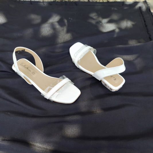 TRANSPARENT SANDEL WITH CRYSTAL HEEL