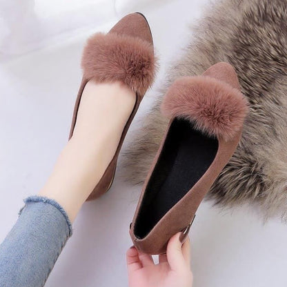Leather Foxy Fur Pumps