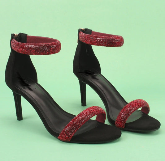 JIA rhinestones evening sandals