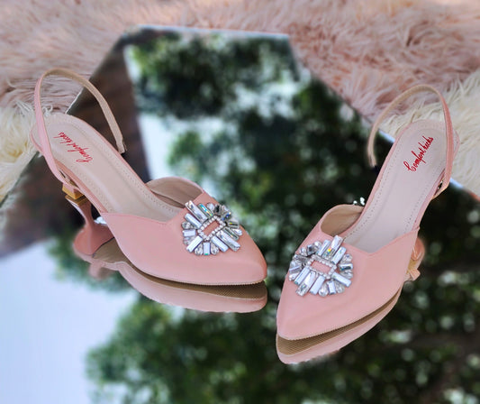 BABY PINK NUDE DIAMOND HEEL