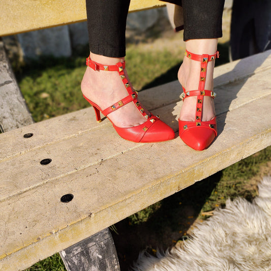 RED RIVETS HEELS