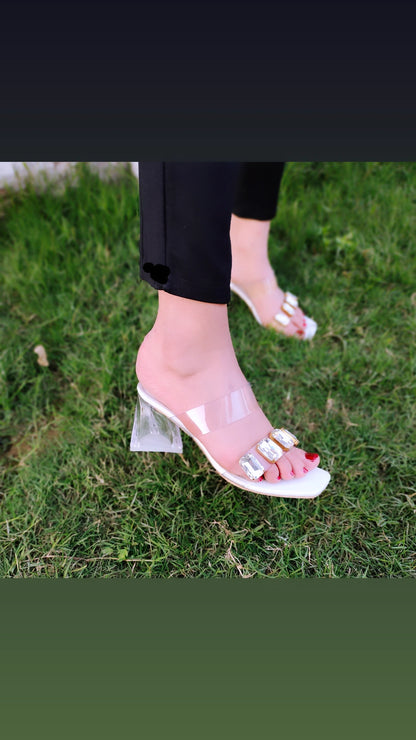 Stones transparent heels