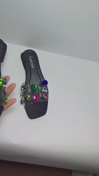 Multi Stone slippers