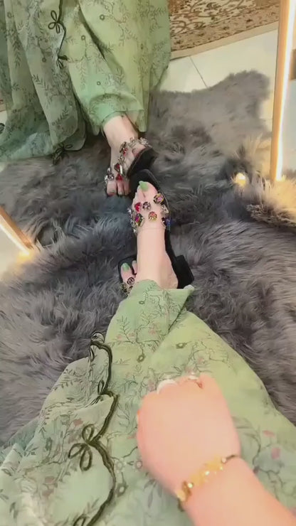 Multi Stone slippers
