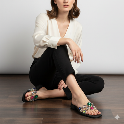 Multi Stone slippers