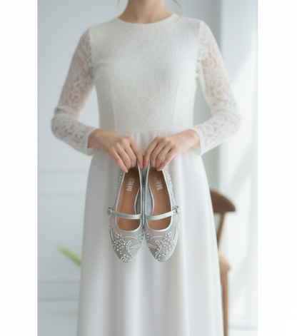 Beads embroidry pumps