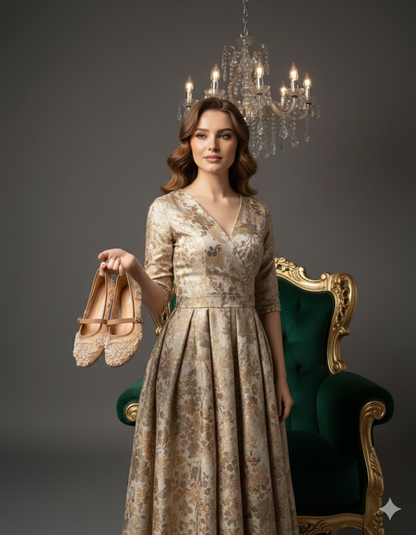 Beads embroidry pumps