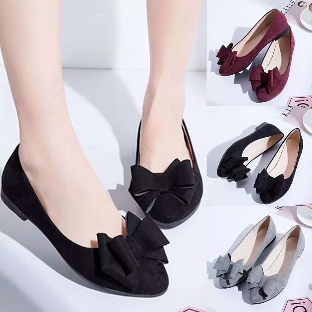 Leather Bow Tie Pumps – ComfortKicks.pk